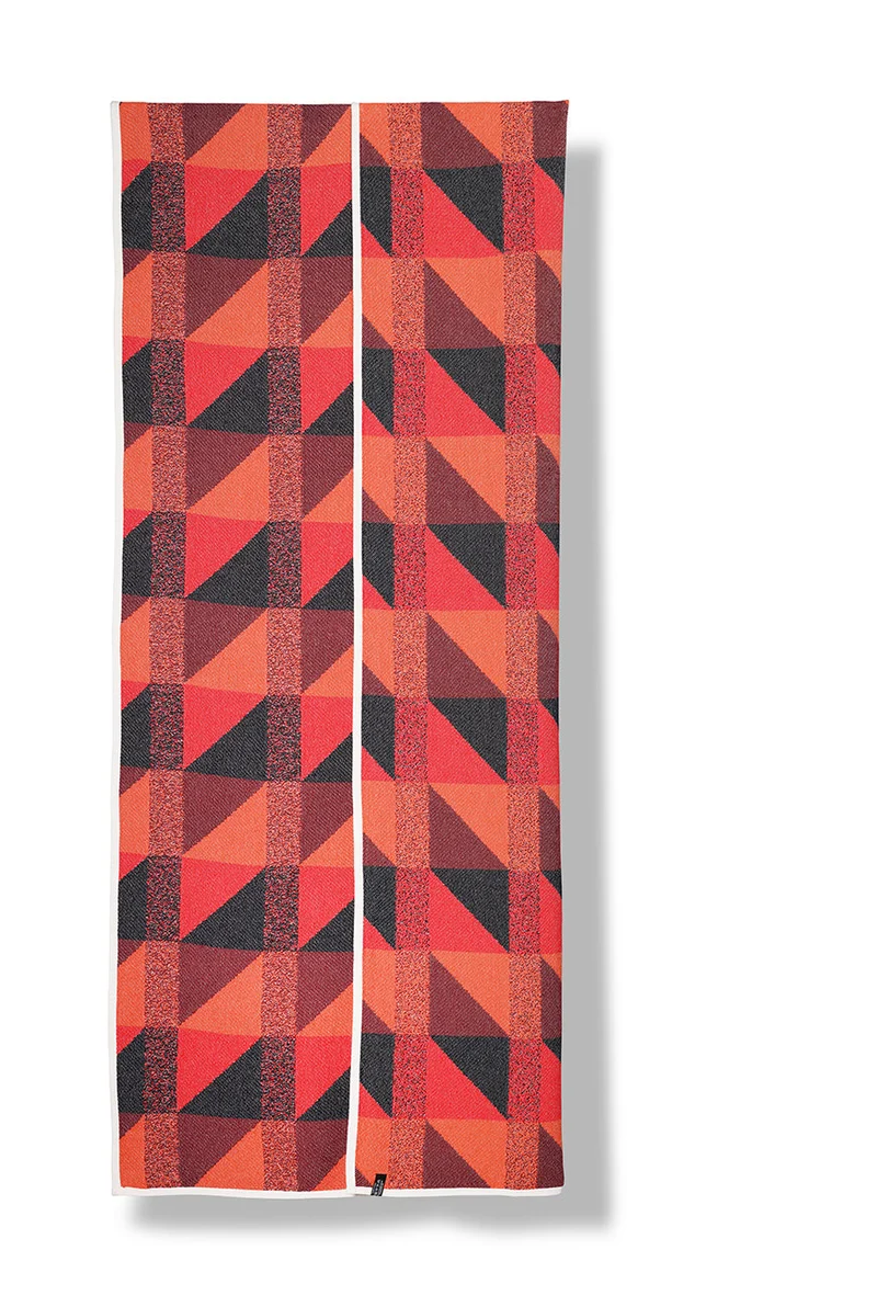 Cotton Bedspread or Blanket "Highlander" in Red Color in XL size