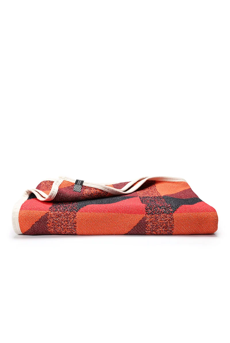 Cotton Bedspread or Blanket "Highlander" in Red Color in XL size