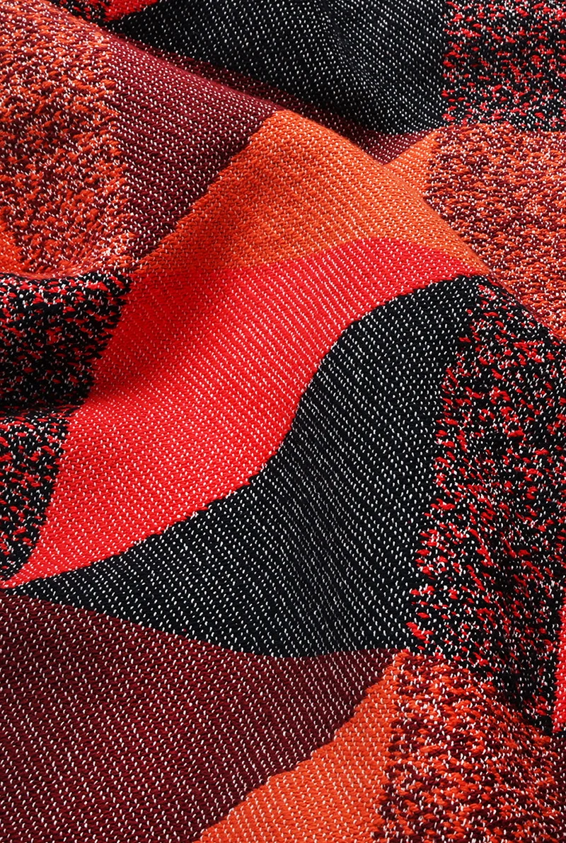 Cotton Bedspread or Blanket "Highlander" in Red Color in XL size