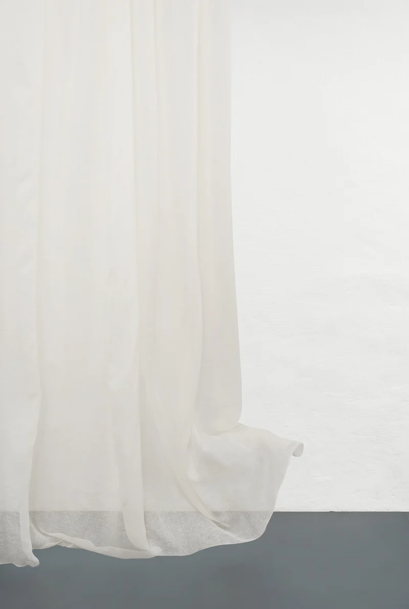 Linen Curtains "Hilma" Cheesecloth Weave in White Color