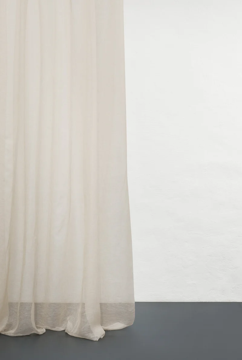 Linen Curtains "Hilma" Cheesecloth Weave in Sand Color