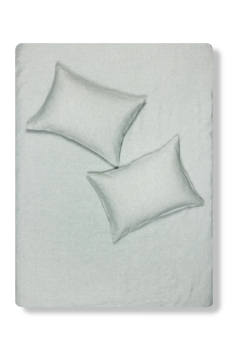Linen Bedding "Light Melange" in Sky Blue Color