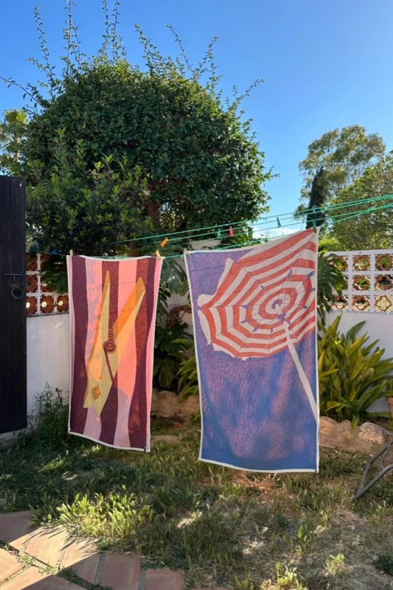 Cotton Beach Towel / Mini Blanket "Peggy" by Karin Venosta