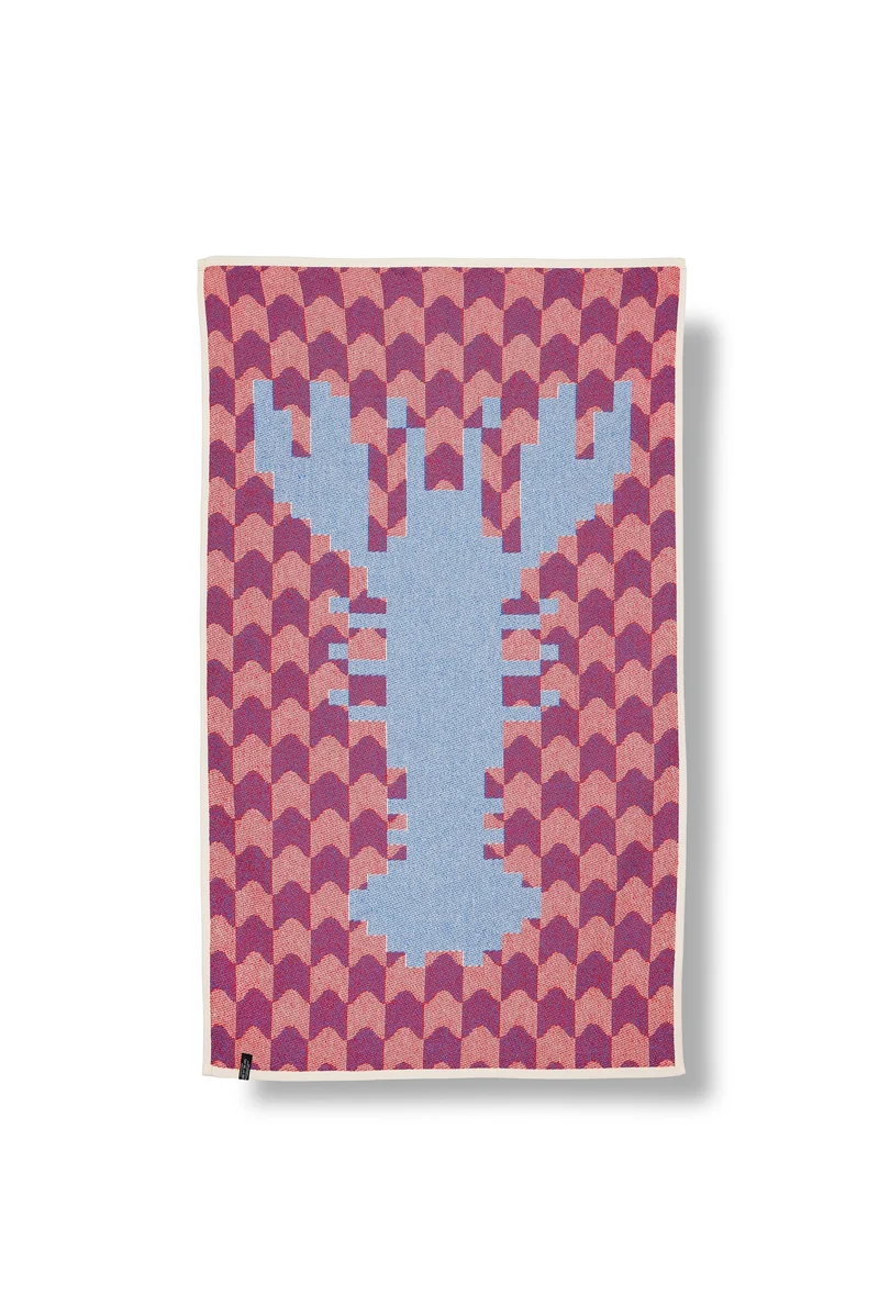 Cotton Beach Towel / Mini Blanket "Surf N Turf" by Dalakami