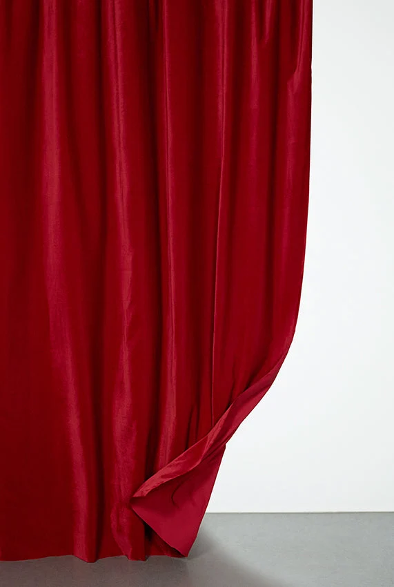Velvet Curtain in Cherry Red Color - Extra Wide
