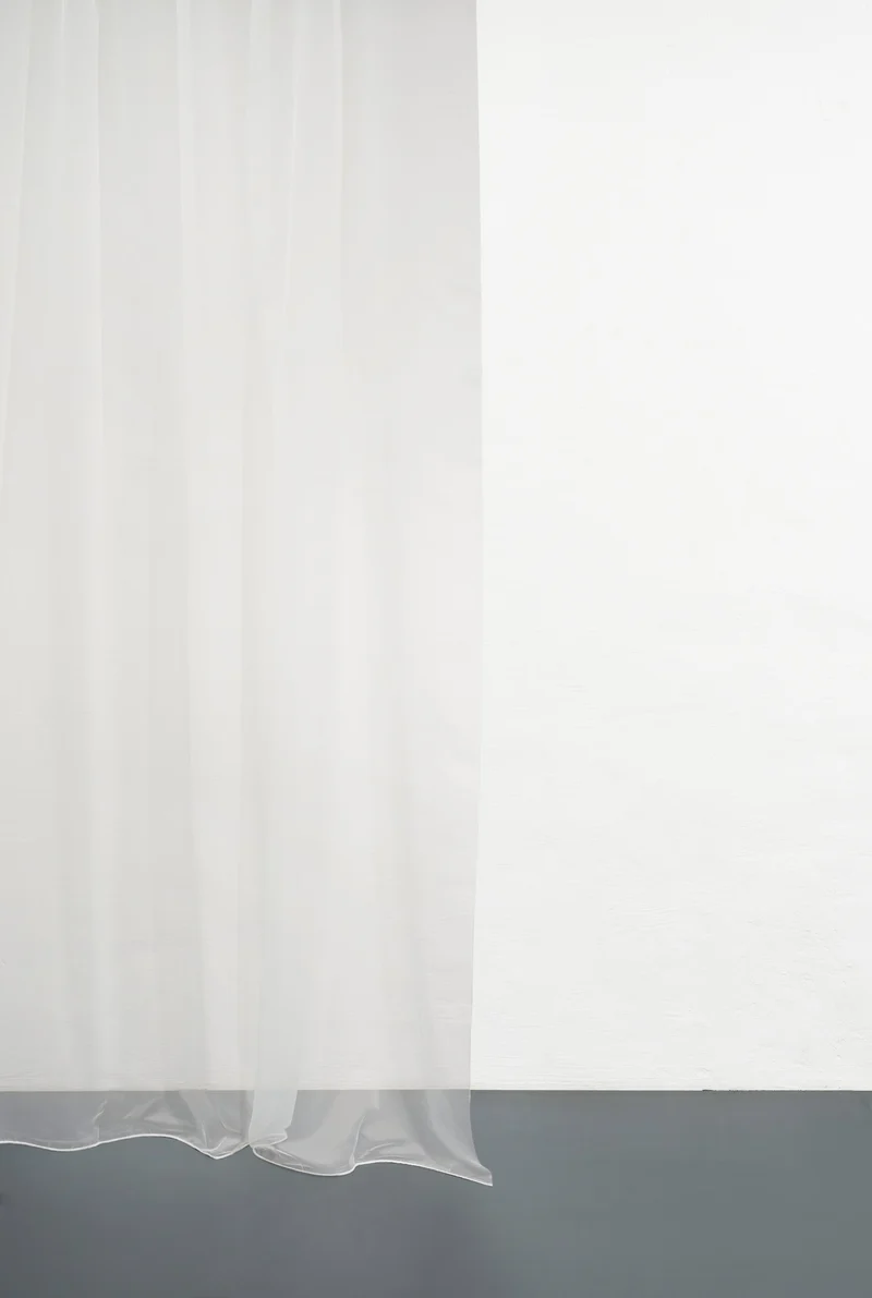 Metallic Sheer Curtains "Glamorous" in Shiny White Color