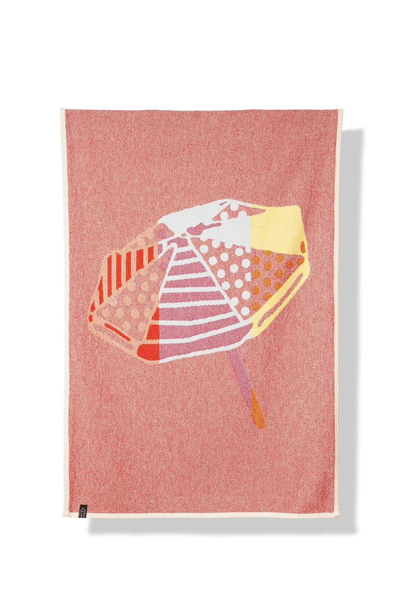 Cotton Beach Towel or Mini Blanket "Parasol De Playa" by Michele Rondelli