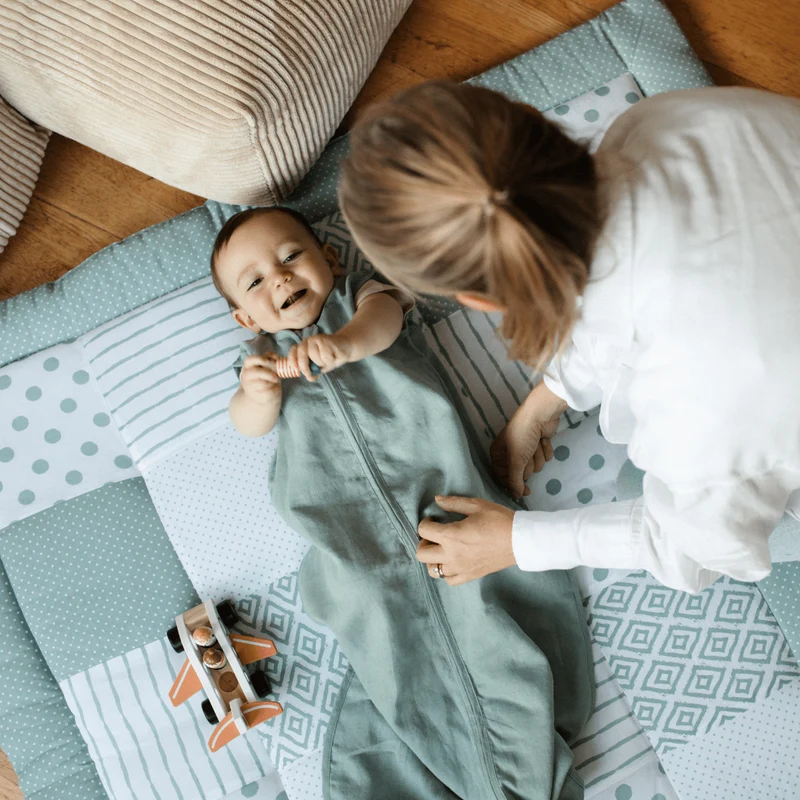 Patchwork Krabbeldecke | Essential Mint