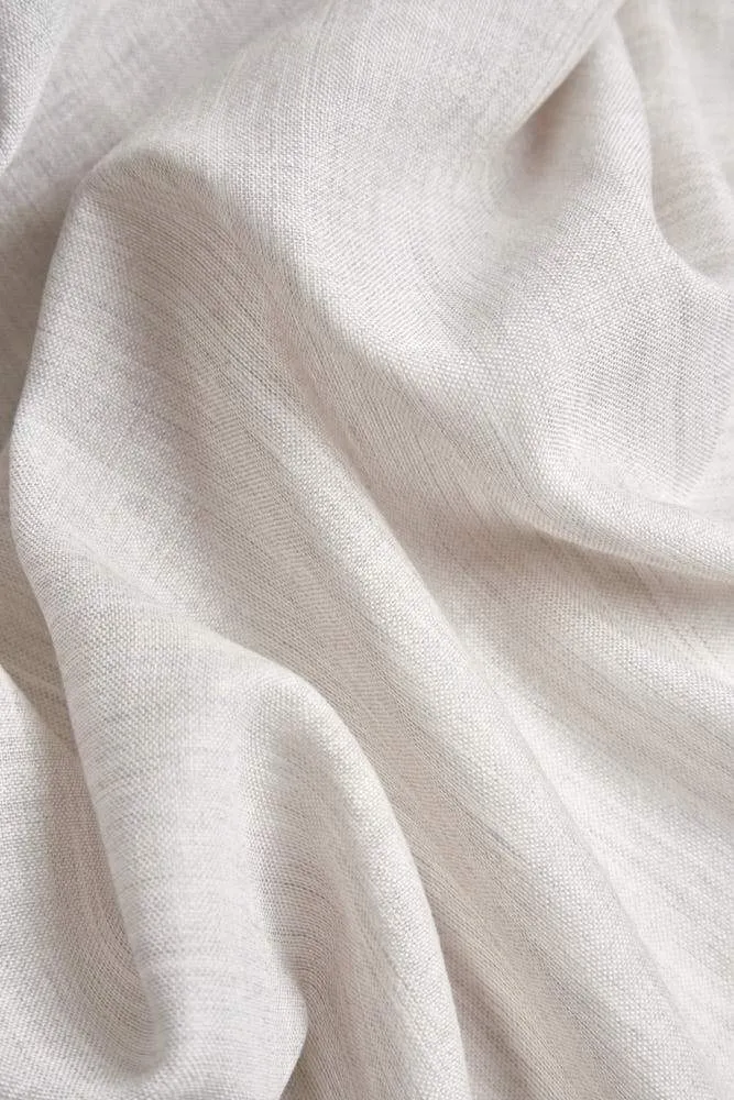 Wool Curtains Semi Transparent in Melange Sand Color