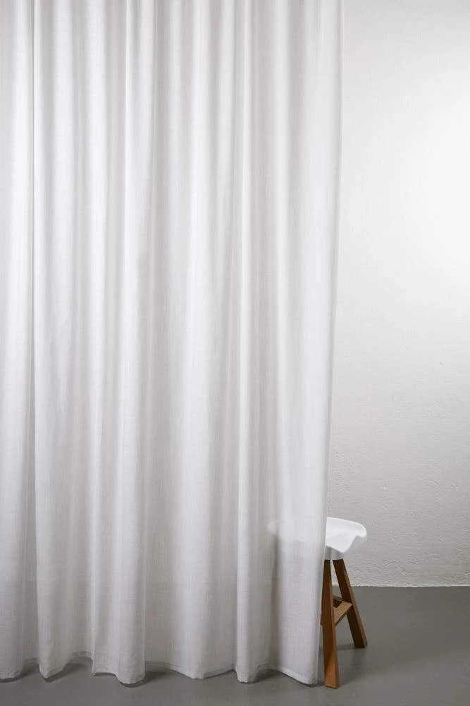 Wool Curtains Semi Transparent in Melange Grey Color
