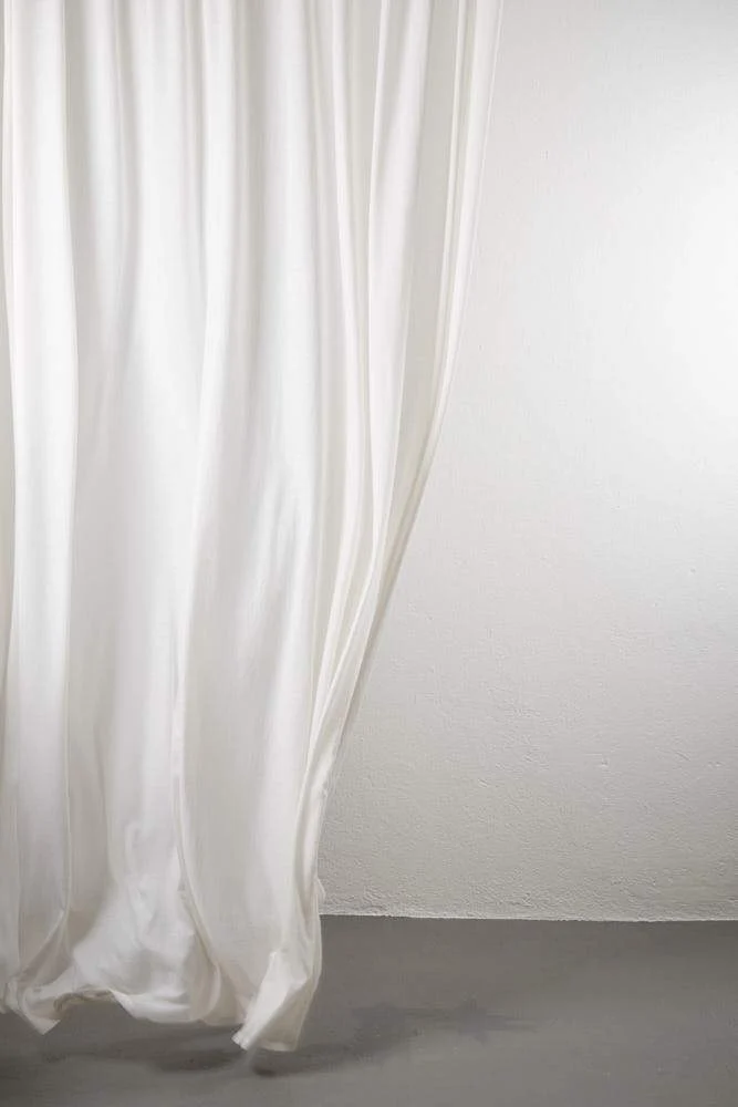 Wool Curtains Semi Transparent in Cream White Color