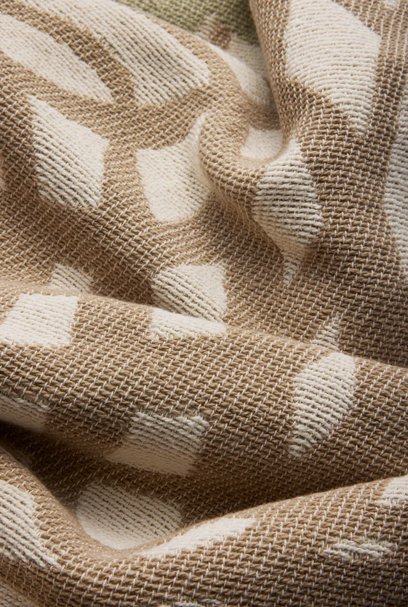 Cotton Blanket "Simple Distortion" in Beige by Francesca Franceschi