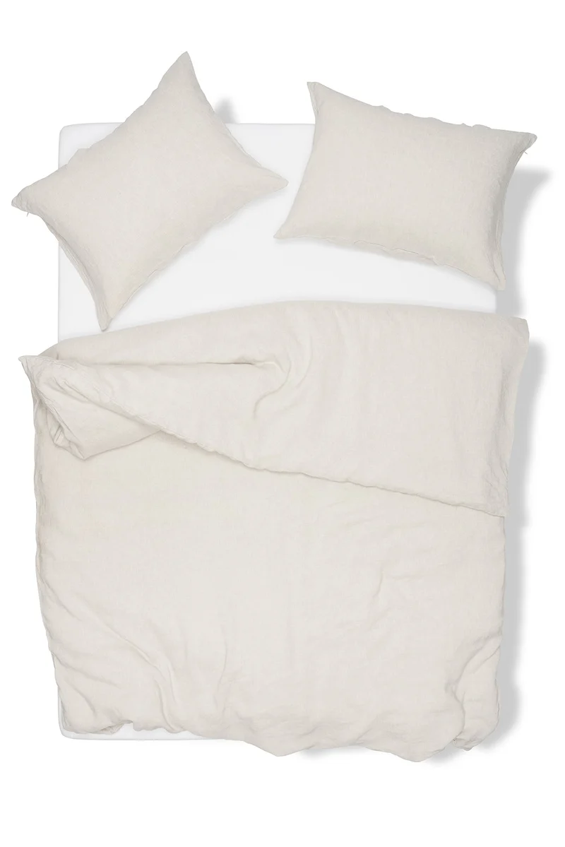 Light Grey Melange Linen Bedding - Yarn Dyed