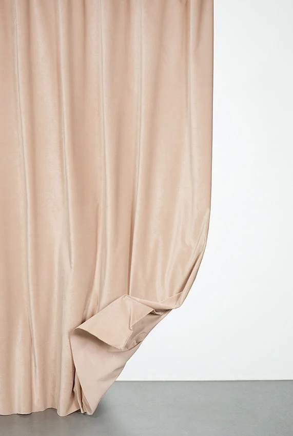 Velvet Curtain in Blush Color - Extra Wide
