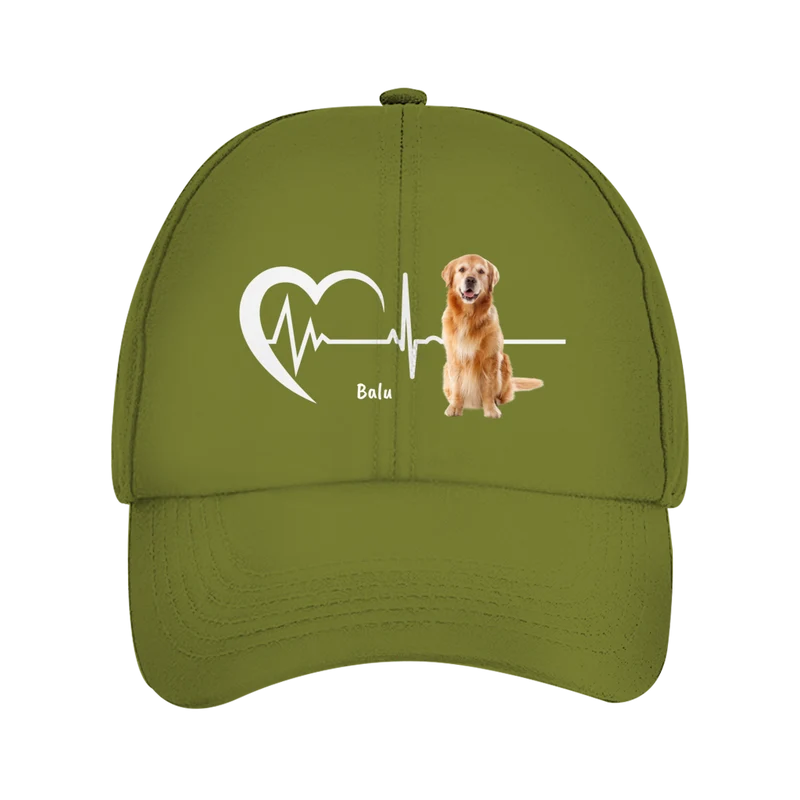 Herzschlag Cap mit Foto und Name - individuelles Cappy