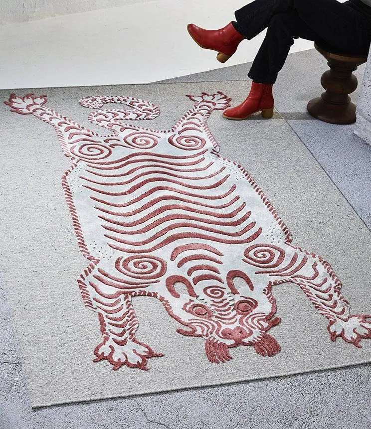 Wool & Bamboo Silk Rugs and Carpet "Bengali" Nepal Blue Day by Sophie Probst & Michele Rondelli