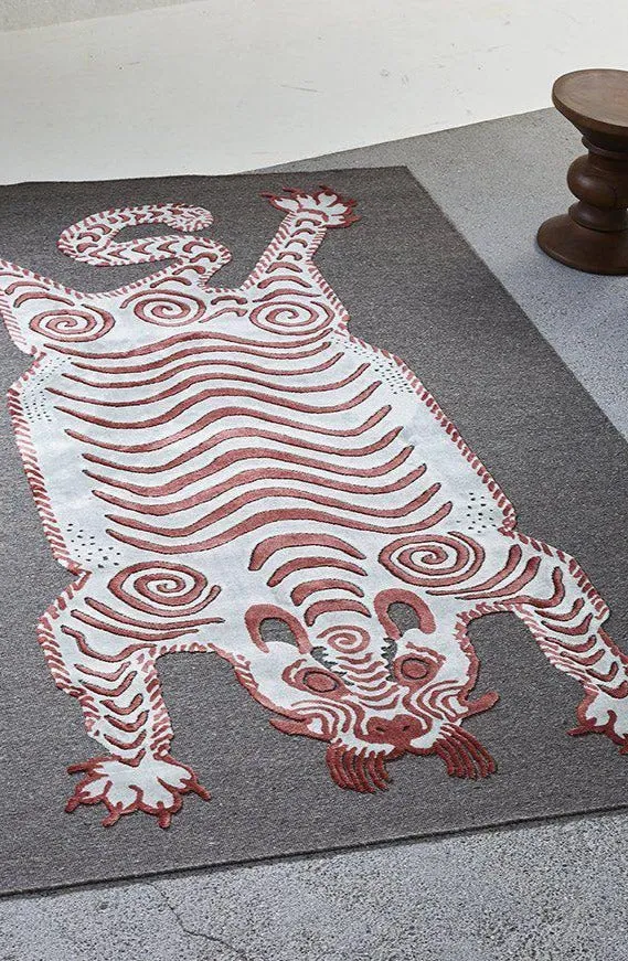 Wool & Bamboo Silk Rugs and Carpet "Bengali" Nepal Blue Night by Sophie Probst & Michele Rondelli