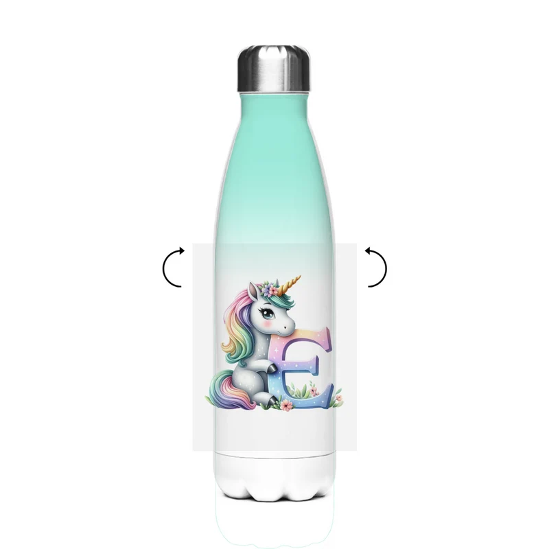 Schultrinkflasche "Einhorn" aus Edelstahl - individuelle Thermoflasche