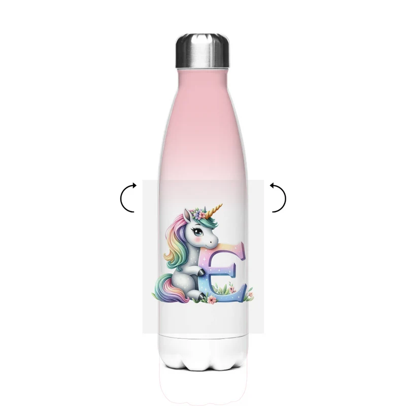 Schultrinkflasche "Einhorn" aus Edelstahl - individuelle Thermoflasche