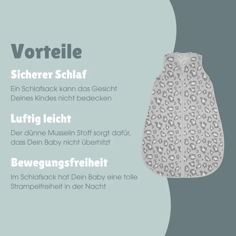 Musselin Schlafsack 0.5 TOG | Leo Grau