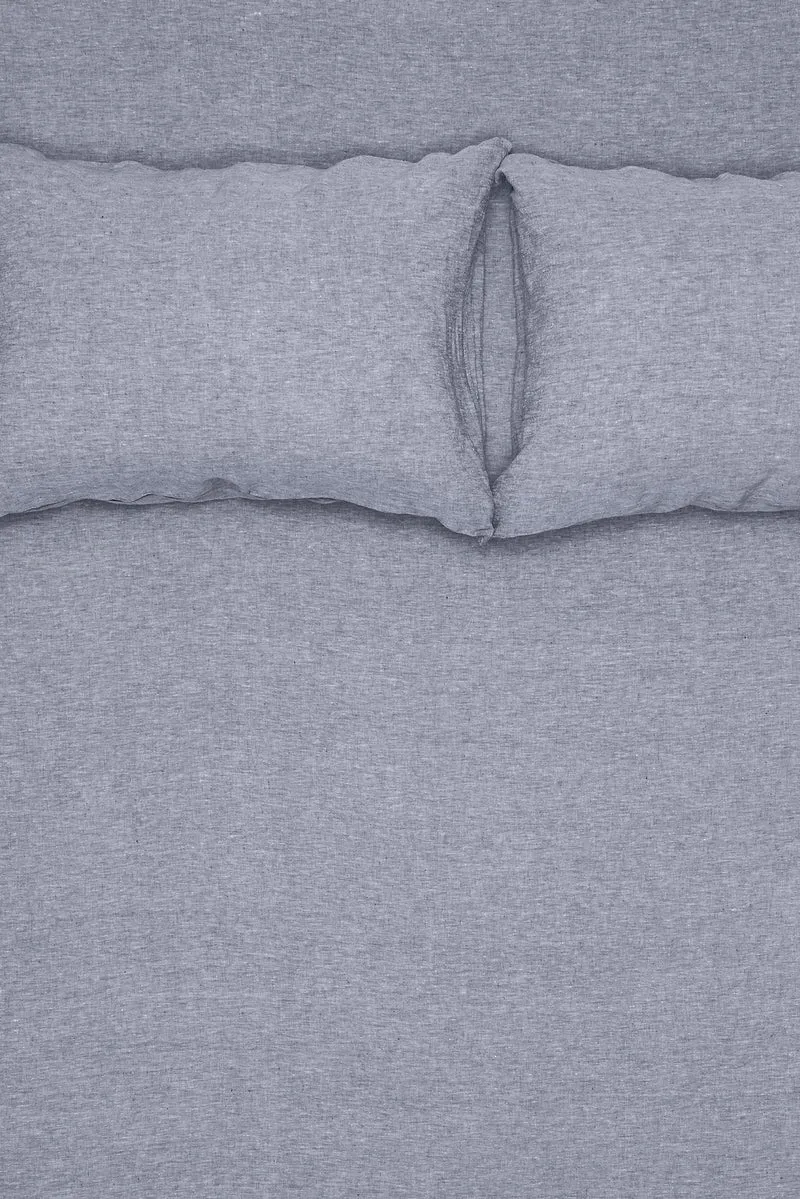 Linen Bedding Melange in Blue Color