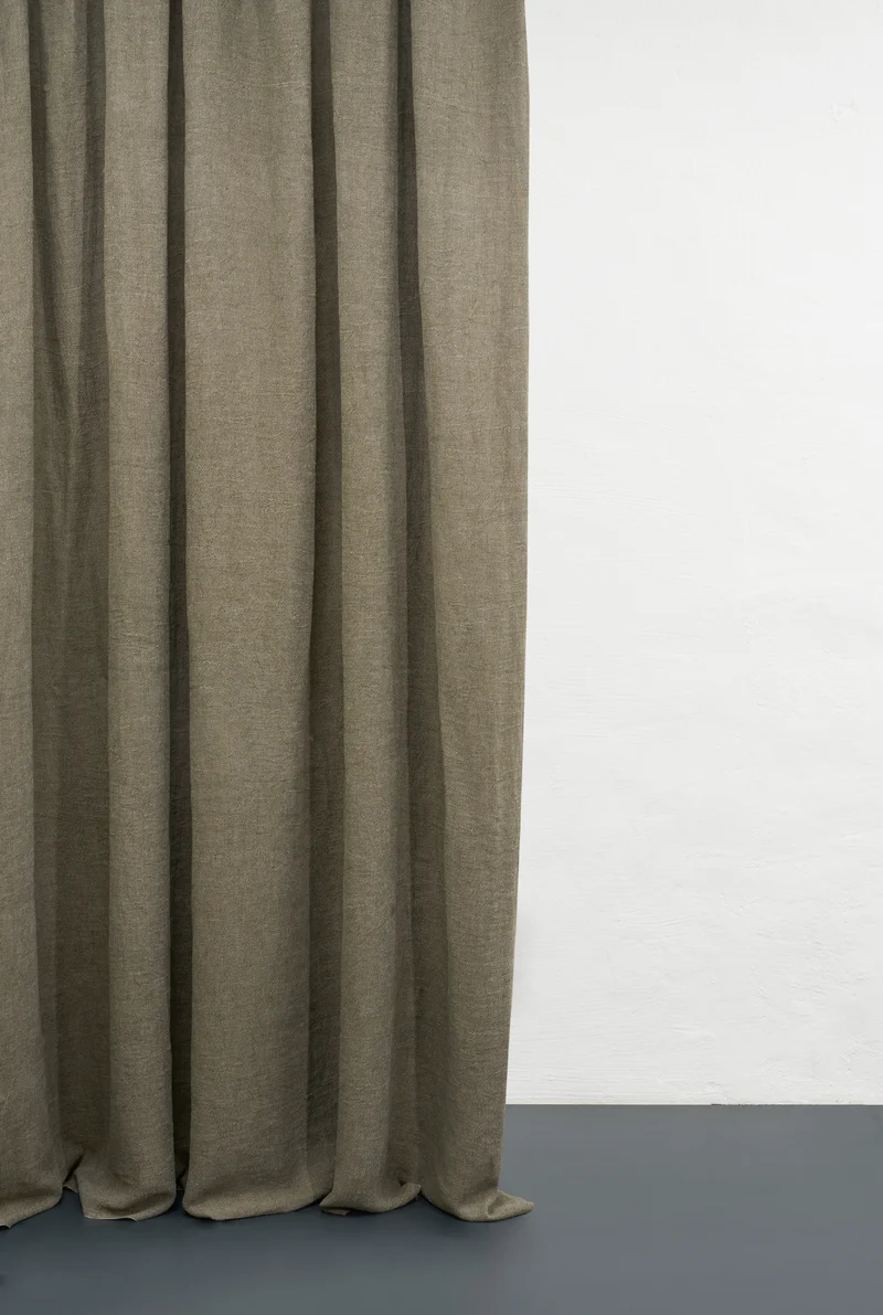 Heavy Linen Curtains "Maximus" in Forest Green Color