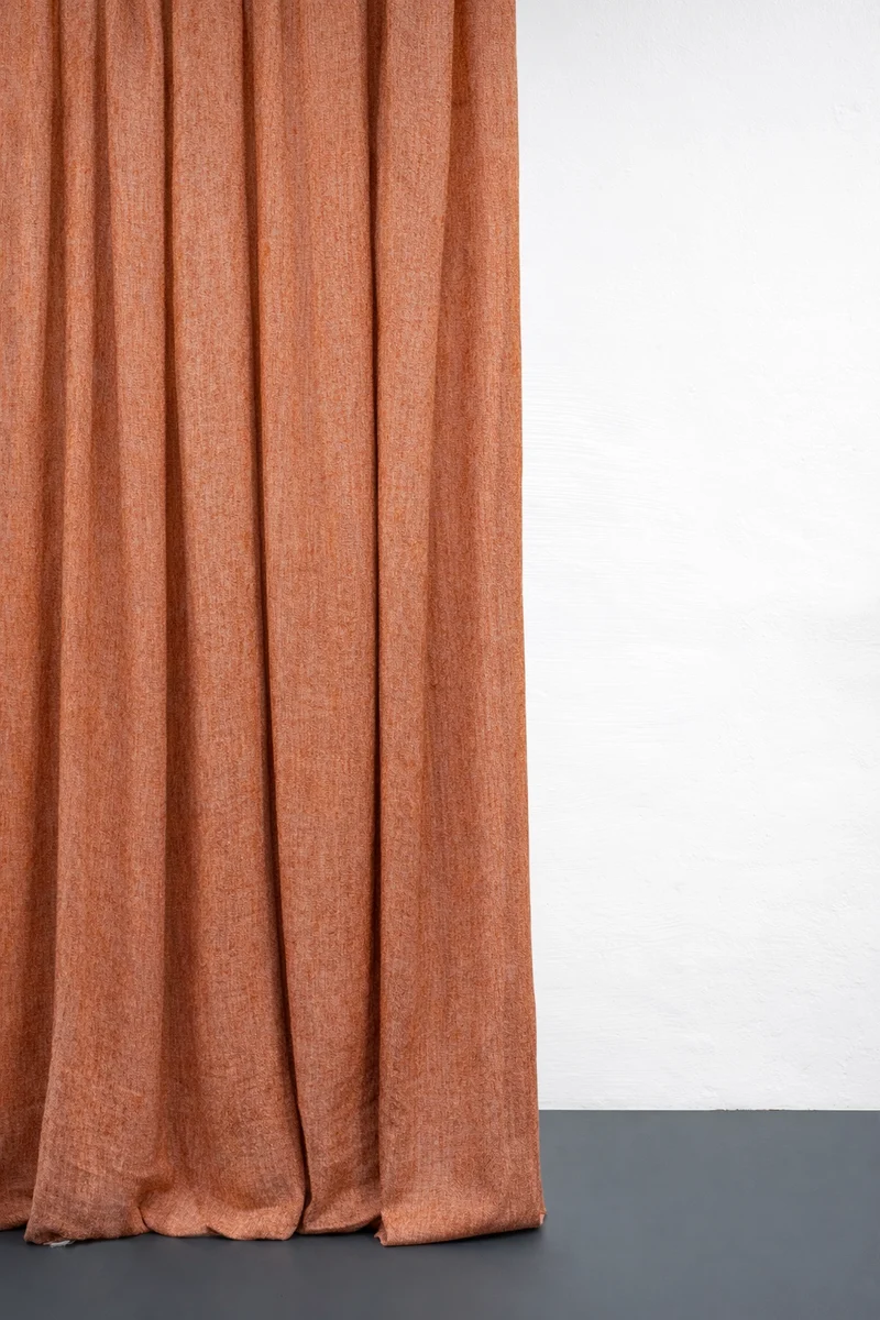 Heavy Linen Curtains "Maximus" in Coral Color