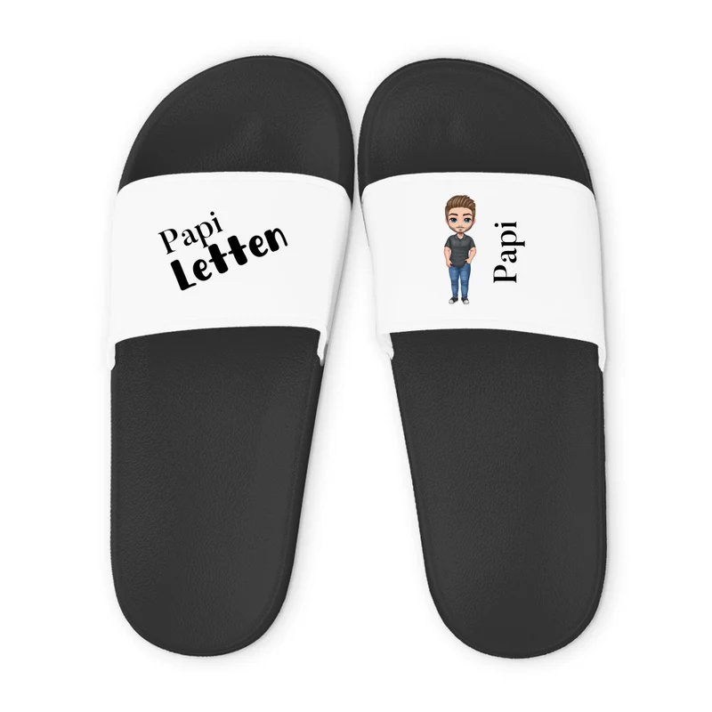 Papi Letten mit Papa auf dem Latsch - individuelle Badelatschen