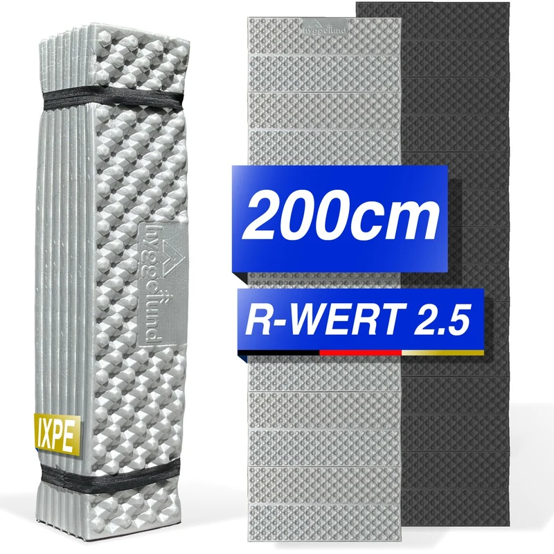 Isomatte Faltbar 200cm schwarz (VE24)