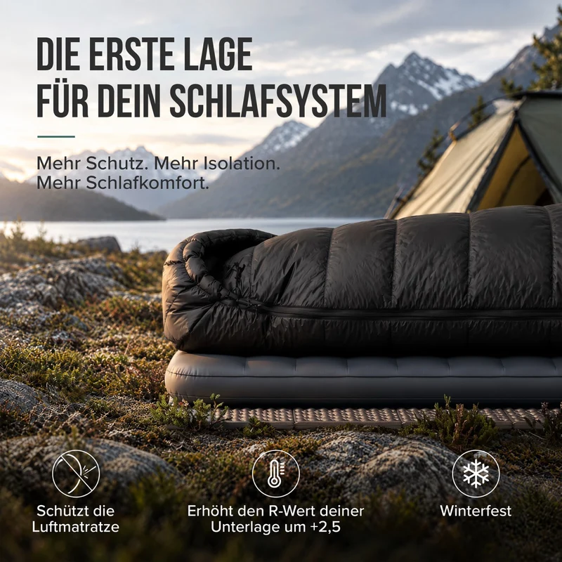 Isomatte Faltbar 200cm schwarz (VE24)
