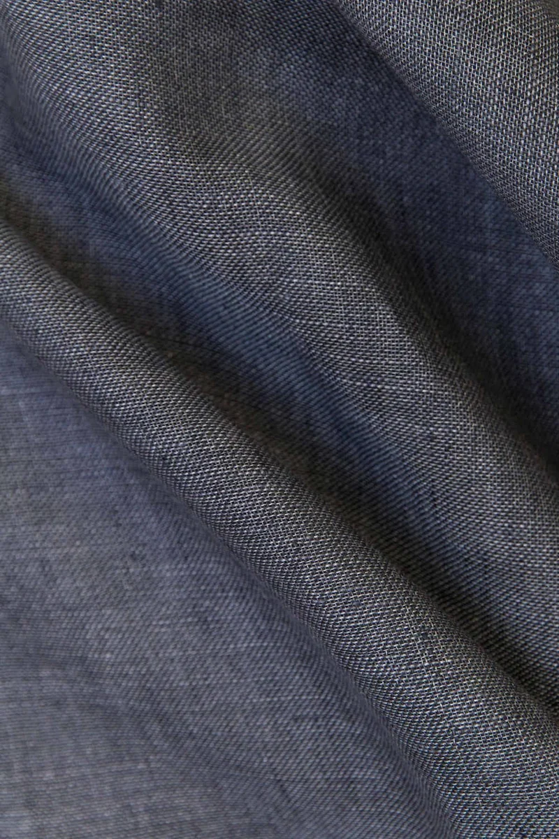 Linen Curtains in Denim Blue Color