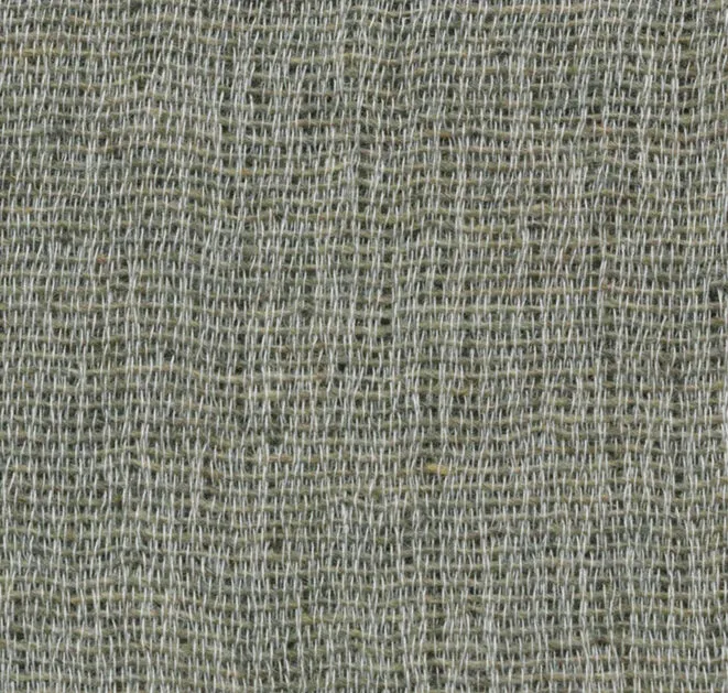 Wool & Cotton Curtains "Mona" in Green Color