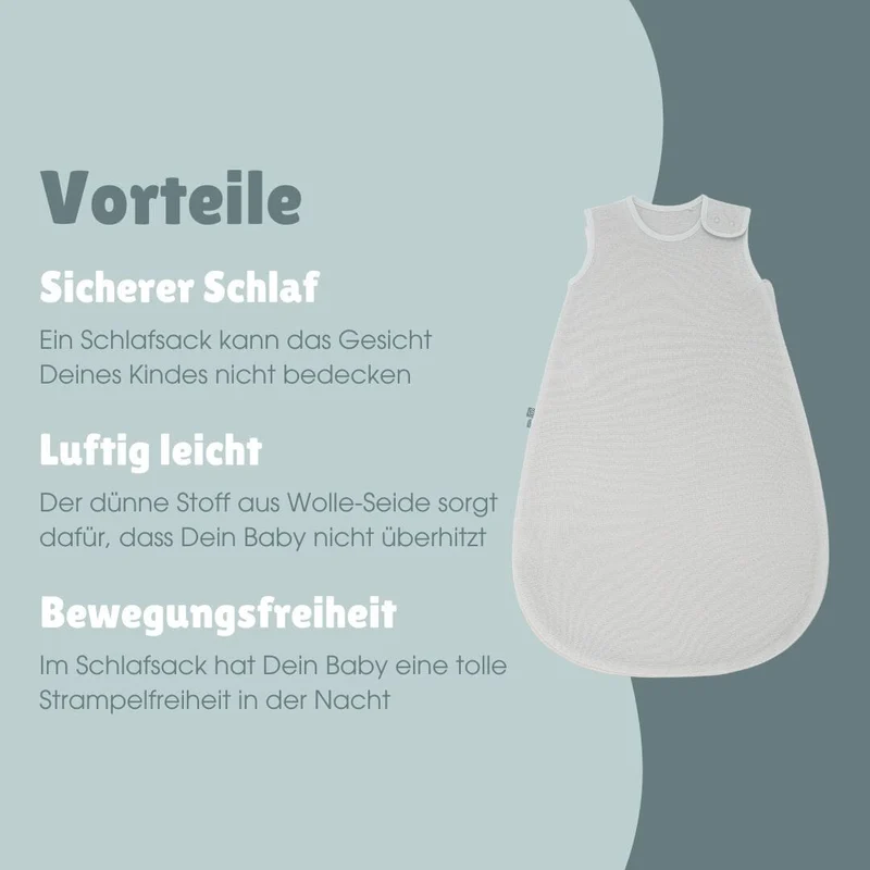 Wolle-Seide Schlafsack 0.5 TOG | Essential Grau