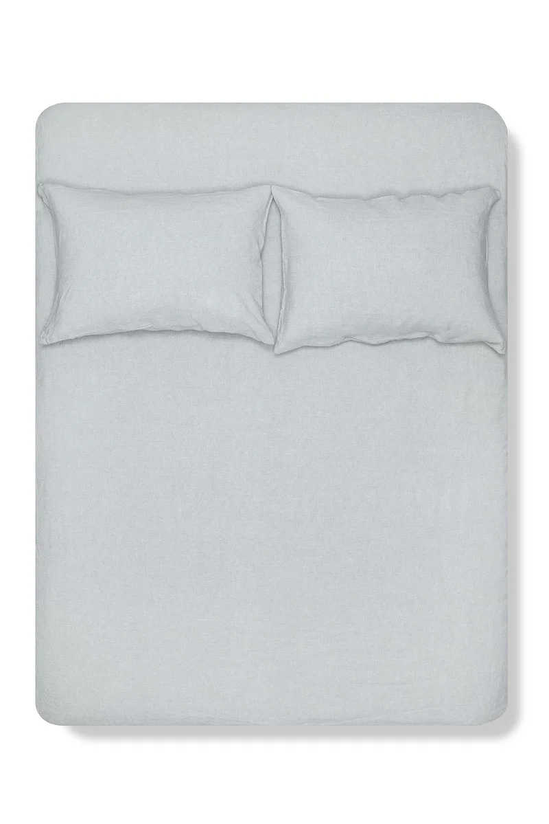 Linen Bedding Melange in Light Blue Color