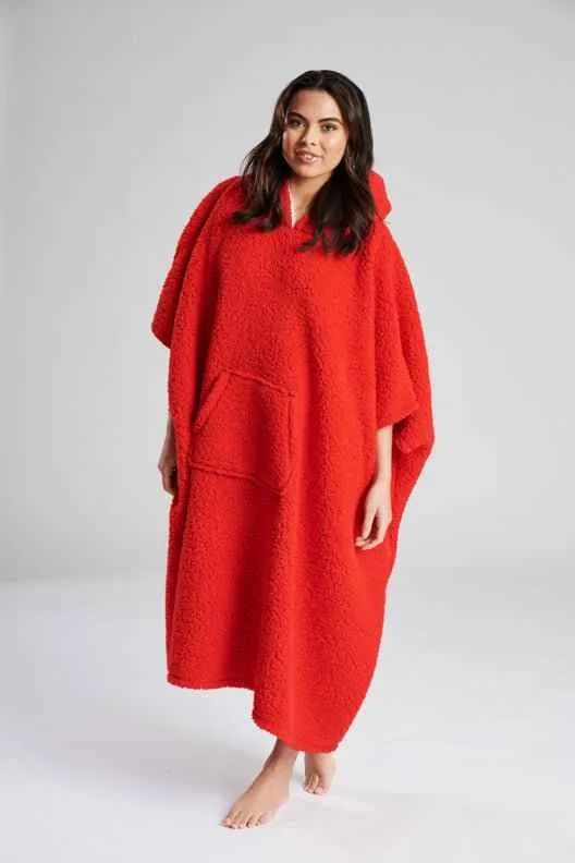 Oversize-Hoodie für Damen, superweicher, warmer Fleece-Poncho, Einheitsgröße