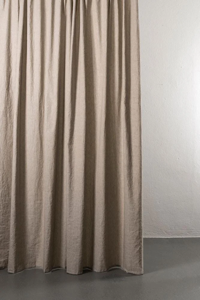 Cotton & Linen Curtains "Belize" in Oatmeal & Brown Colors