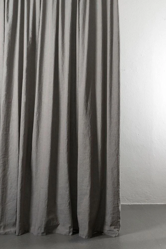Cotton & Linen Curtains "Belize" in Light Blue & Grey Colors