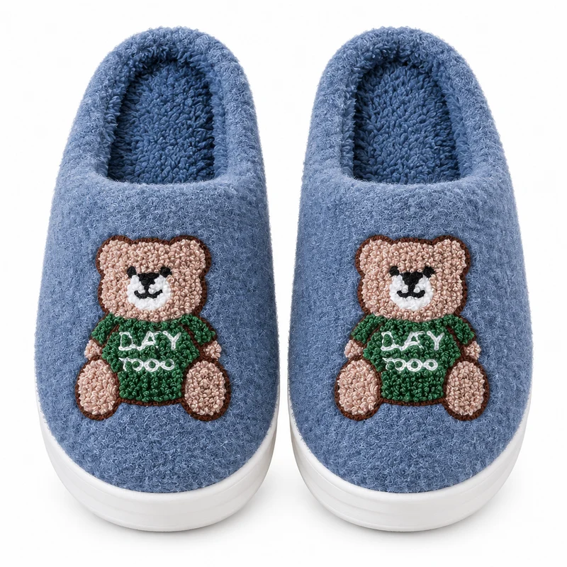 Genießen Sie höchsten Komfort mit den Wollpantoffeln mit Cartoon-Bärenmotiv für Damen