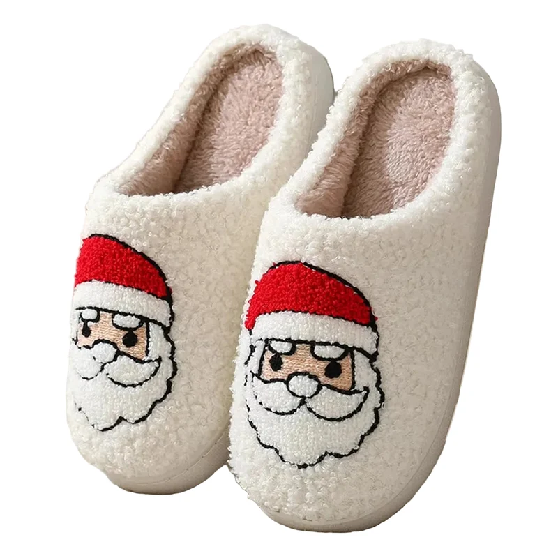 Kuschelige Weihnachtsmann-Hausschuhe für alle – Warme Plüschschuhe für die Feiertage