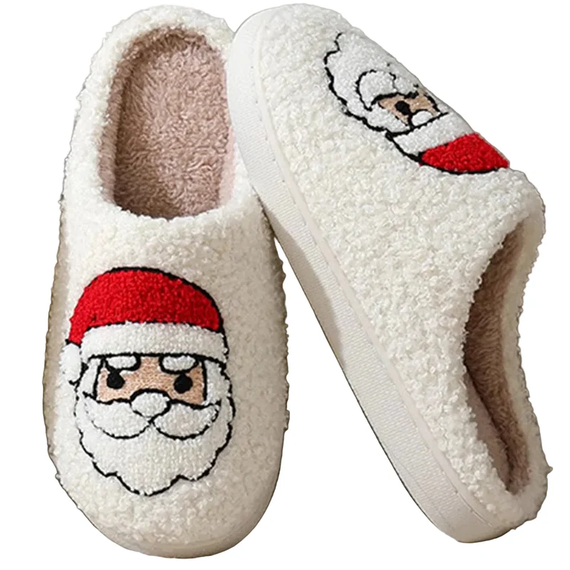 Kuschelige Weihnachtsmann-Hausschuhe für alle – Warme Plüschschuhe für die Feiertage