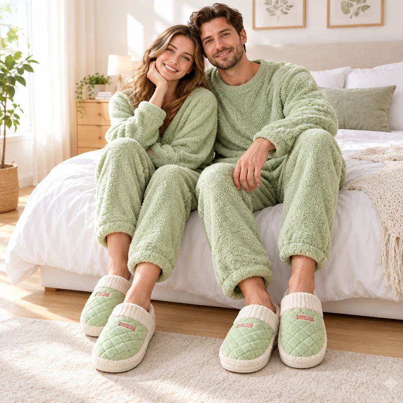 Plüschige, rutschfeste Kuschelpantoffeln für Paare: Gemeinsam winterlichen Komfort genießen
