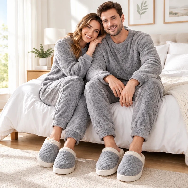 Plüschige, rutschfeste Kuschelpantoffeln für Paare: Gemeinsam winterlichen Komfort genießen
