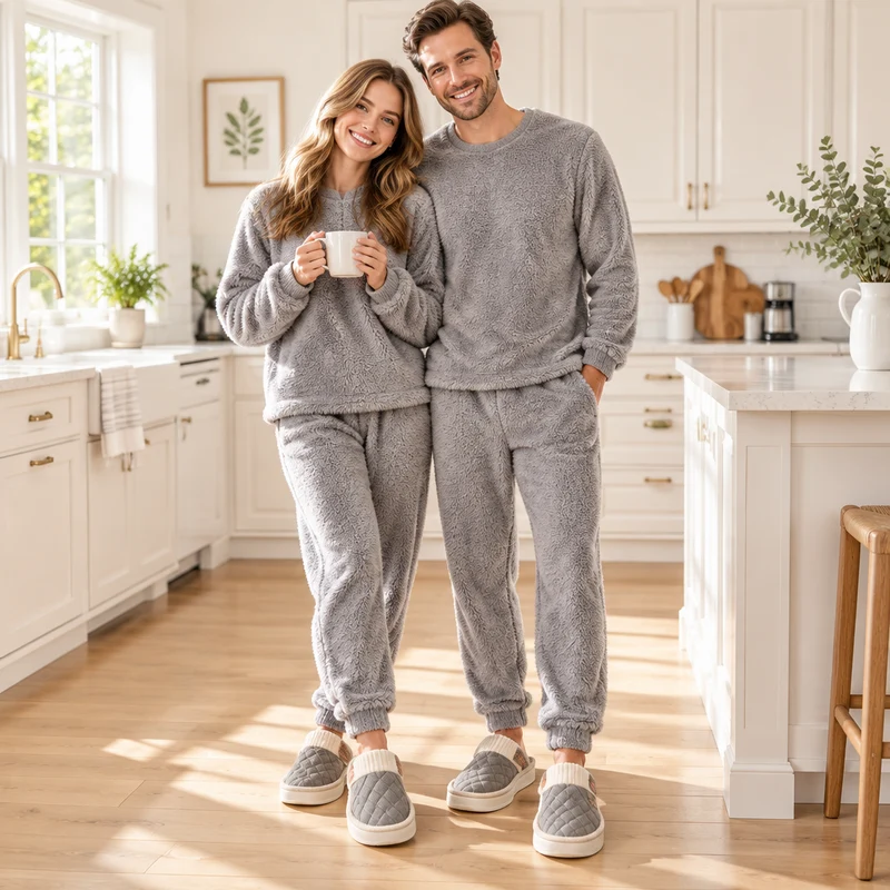 Plüschige, rutschfeste Kuschelpantoffeln für Paare: Gemeinsam winterlichen Komfort genießen