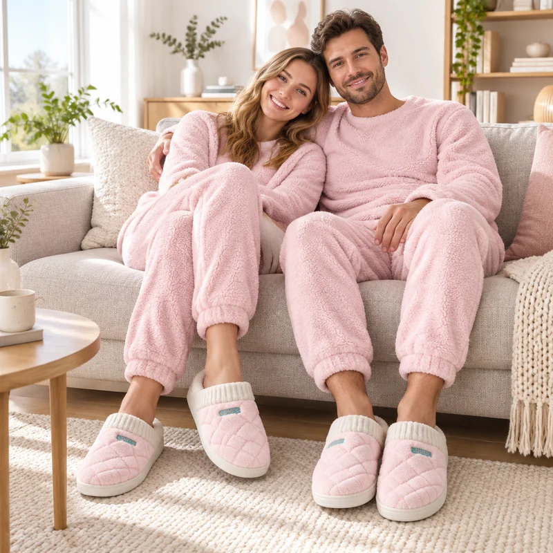 Plüschige, rutschfeste Kuschelpantoffeln für Paare: Gemeinsam winterlichen Komfort genießen