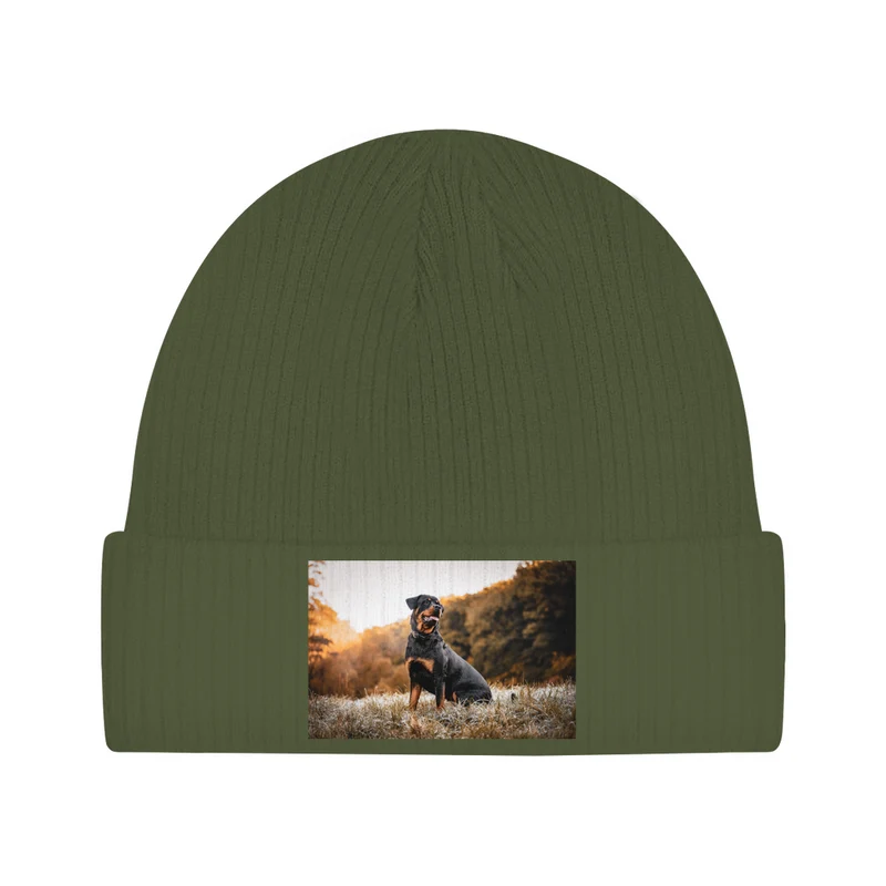 Foto Beanie - individuelle Strickmütze