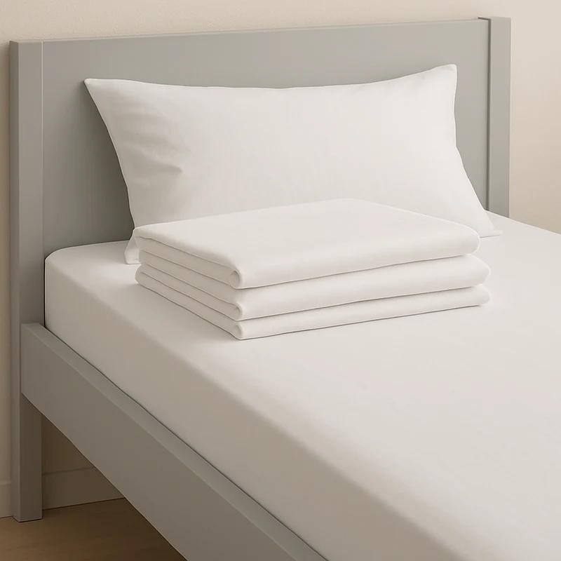 Organic Cotton Percale Flat Sheet "Naturale" in White color