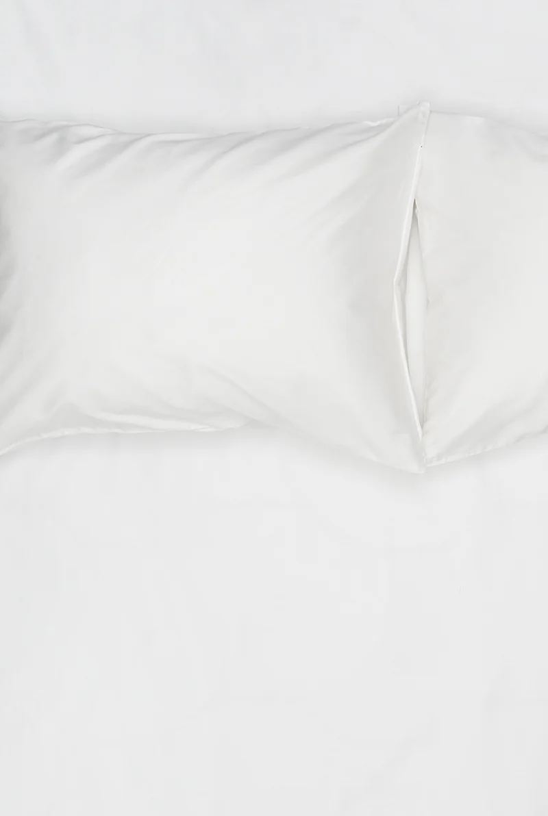 Organic Cotton Sateen Bedding "Naturale" in White color