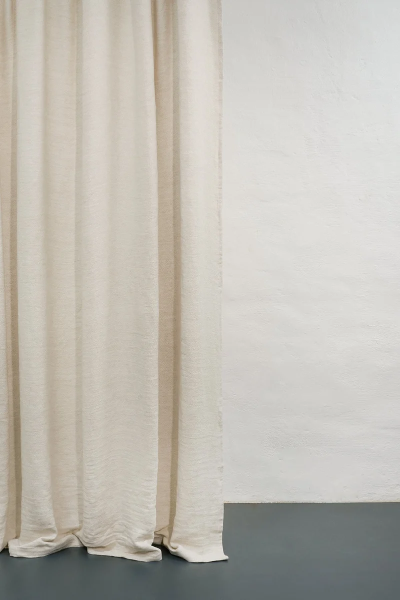 Linen Curtains Panama Weave in Sand Color
