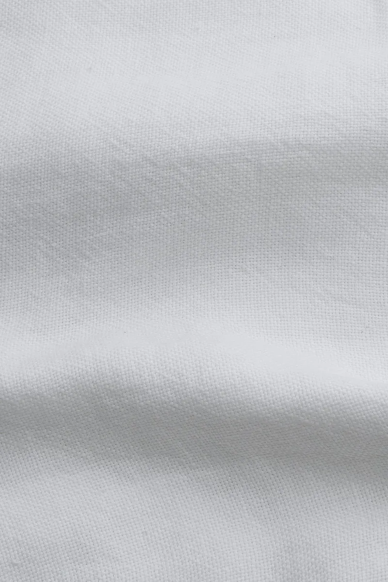 Linen Curtains Panama Weave in White Color