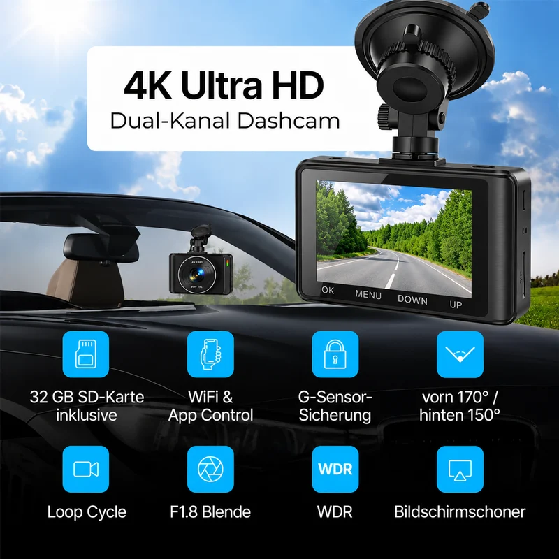 4K Dashcam 3,9 Bildschirm von Heimwert
